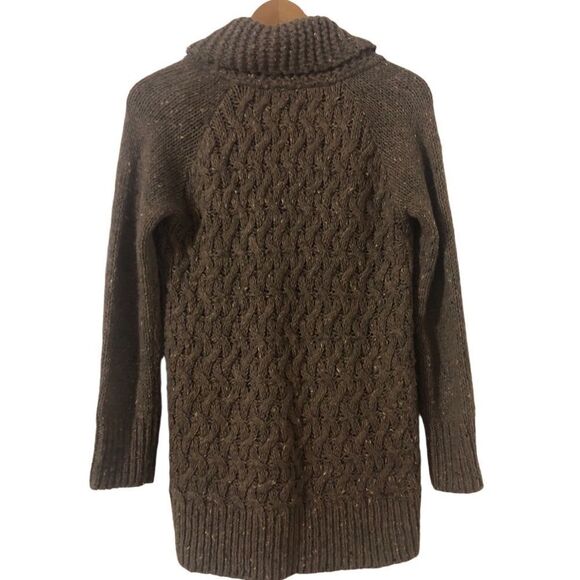 Anthropologie Isabella Sinclair Farfar Chunky Knit Cardigan Sweater Shawl Collar - Picture 7 of 8